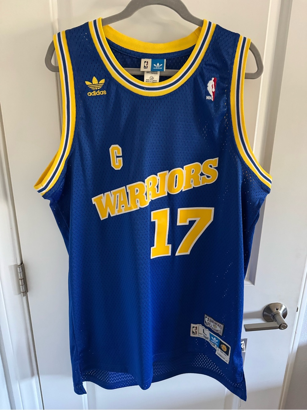 Chris Mullin #17 Warriors Adidas Hardwood Classics Jersey Large +2